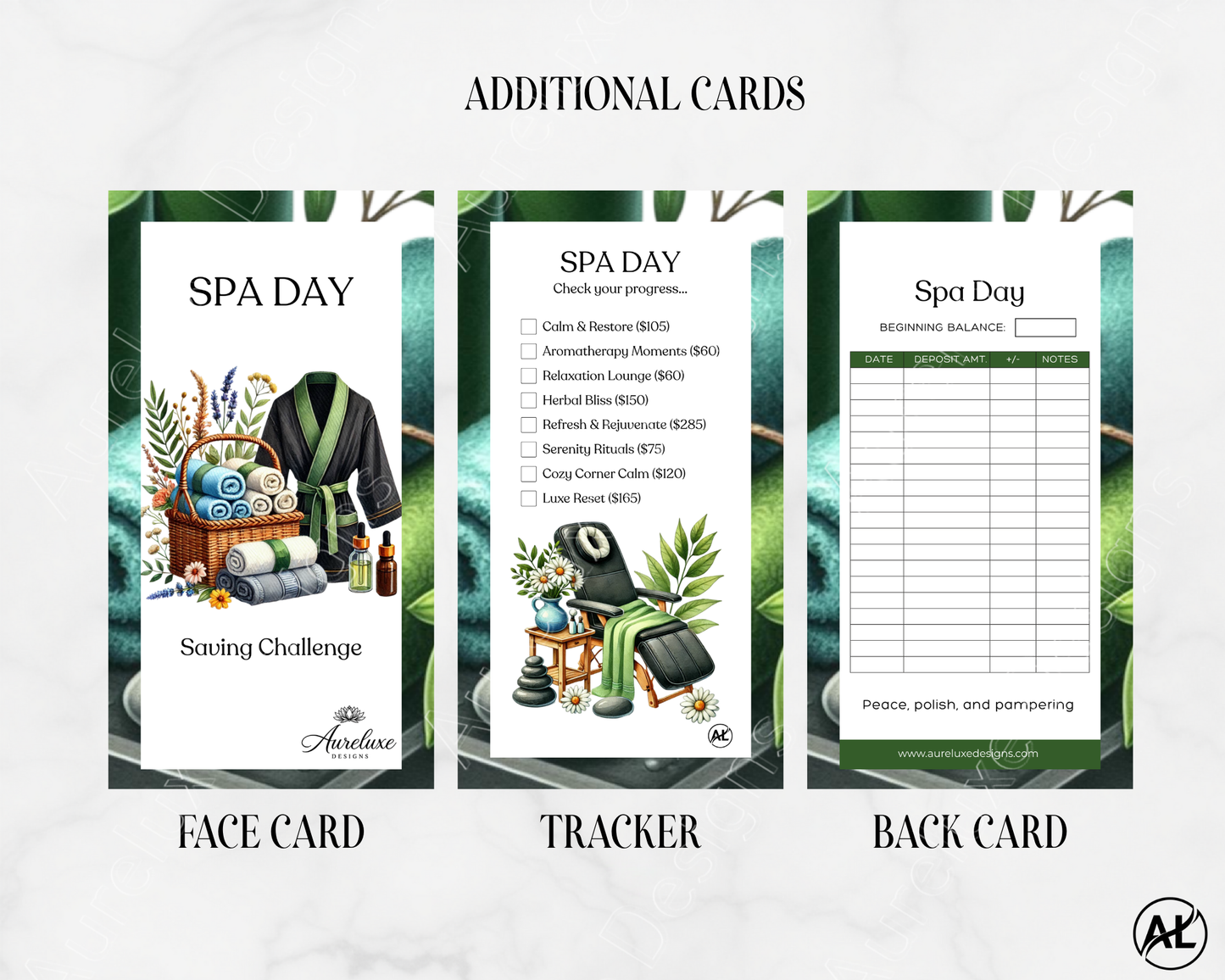 Spa Day 5-Piece Savings Challenge Envelope Set