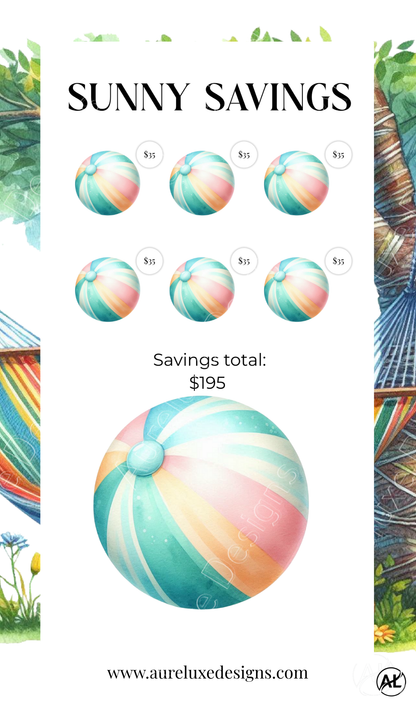 Sunny Savings – Printable Savings Challenge