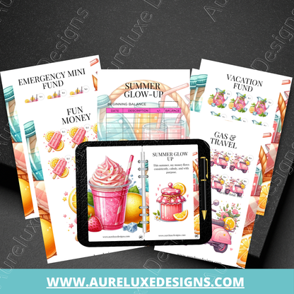 Summer Glow-Up 14-Card Savings Challenge Set