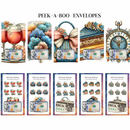Whimsy Wishes Savings– Peek-A-Boo Envelopes (10 pc set)
