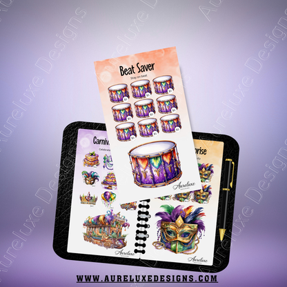 Bayou Luxe Carnival Savings Challenge Cards | A6 Mardi Gras Budget Set | Luxury Cash Stuffing Insert