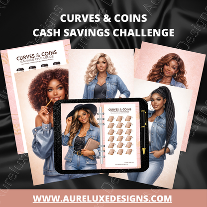 Curves & Coins Savings Challenge Inserts