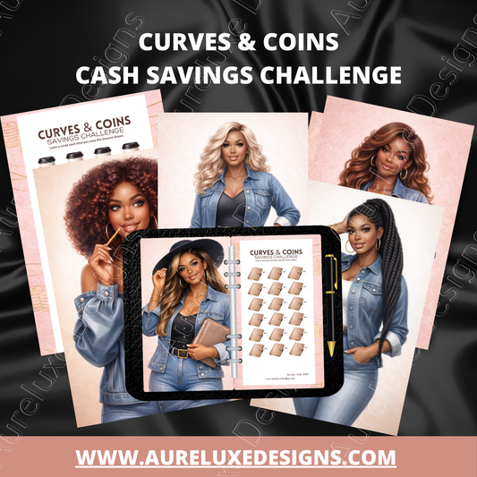 Curves & Coins Savings Challenge Inserts