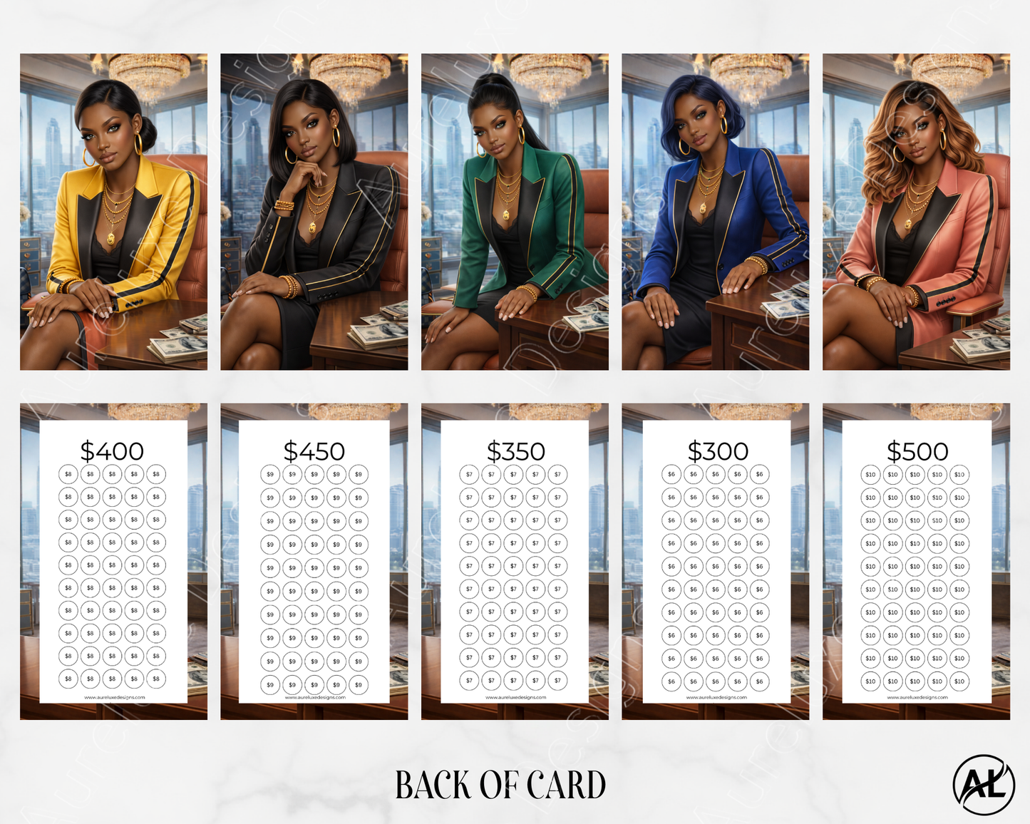 6 piece set CEO Luxe Envleope Savings Challenge