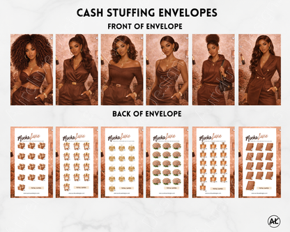 7- pc Mocha Luxe Cash Envelope Set