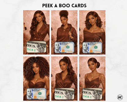 Peek A Boo Cash Stuffing Envelope Set – Mocha Luxe Collection