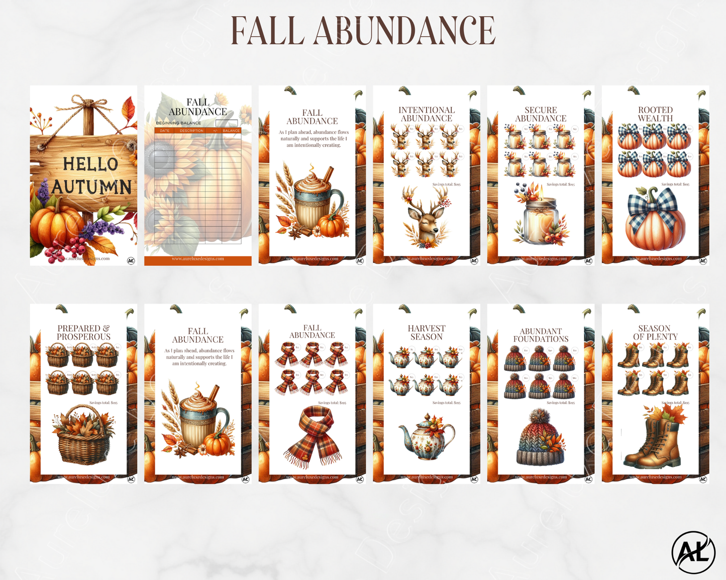 Fall Abundance 14-Card Seasonal Savings Challenge Set