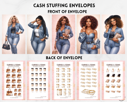6 Ppc Curves & Coins™ Cash Stuffing Envelope Set