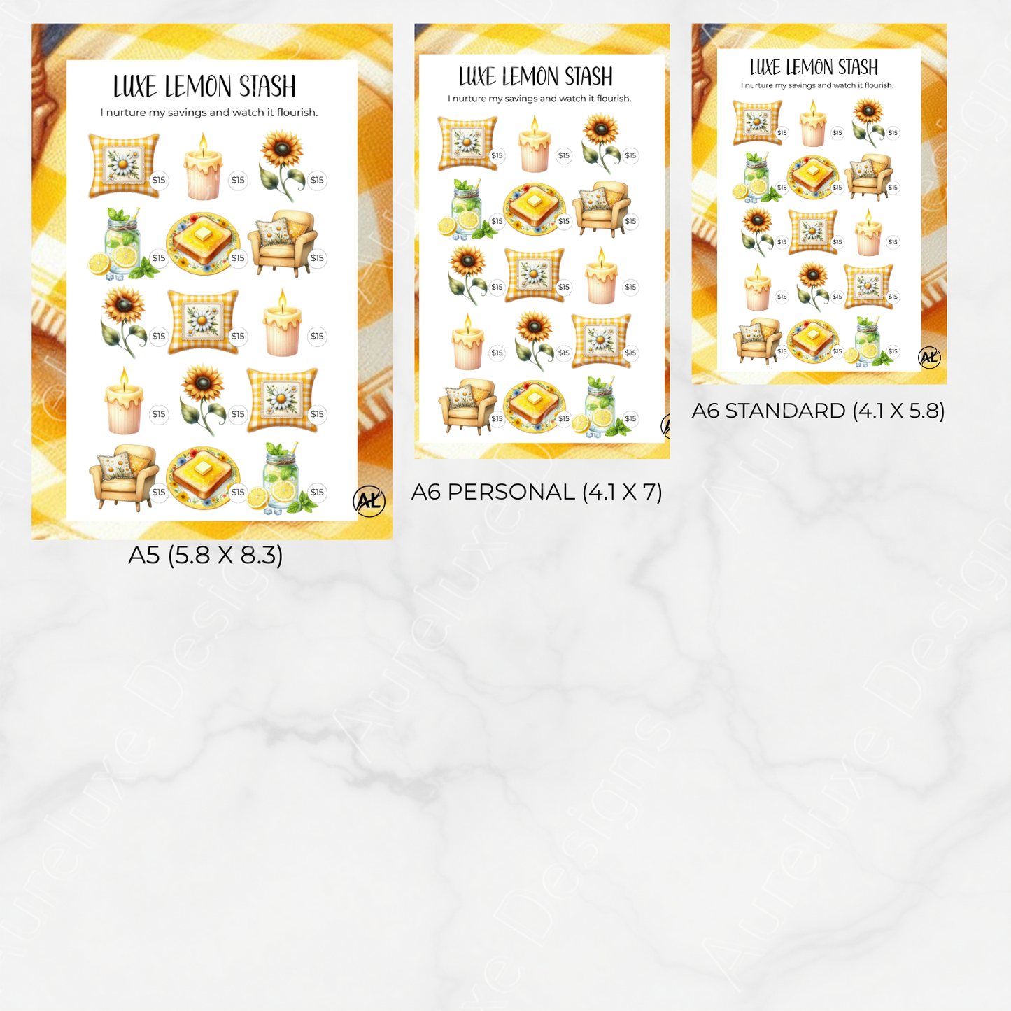 Luxe Lemon Stash Challenge 8-Piece Savings Challenge Set