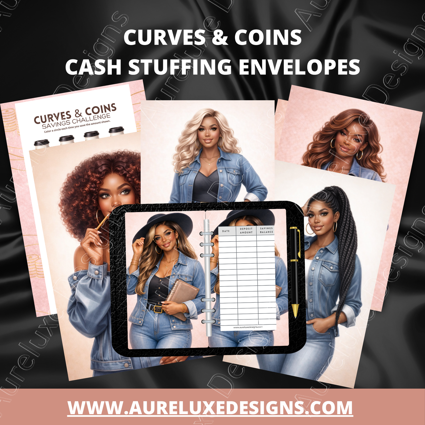 6 Ppc Curves & Coins™ Cash Stuffing Envelope Set