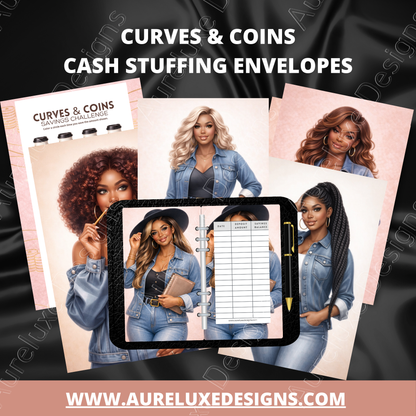 6 Ppc Curves & Coins™ Cash Stuffing Envelope Set