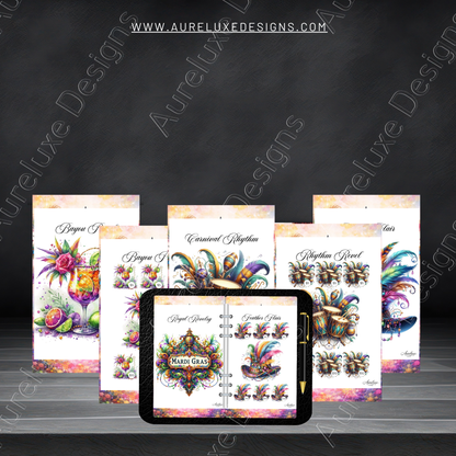 Bayou Luxe Carnival Savings Challenge Cards | A6 Mardi Gras Budget Set | Luxury Cash Stuffing Insert