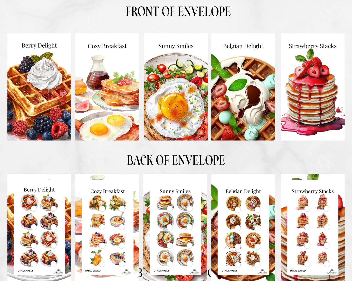 Breakfast 10-Piece Cash Envelope Set