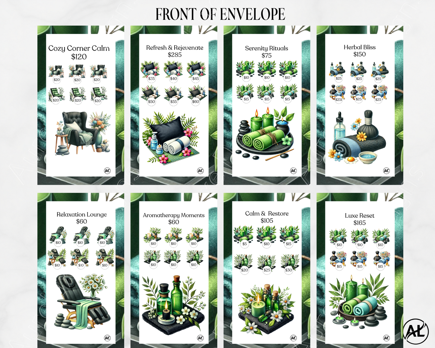 Spa Day 5-Piece Savings Challenge Envelope Set