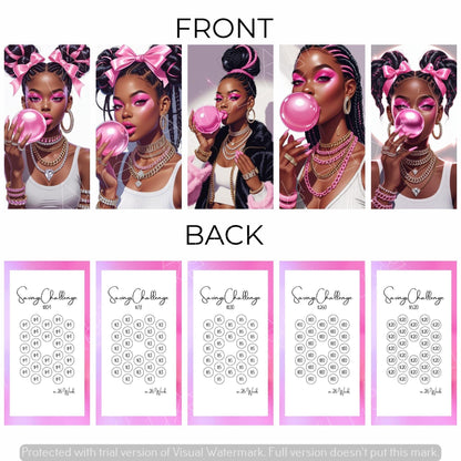 Pink Glam 10-Piece Savings Challenge Cards