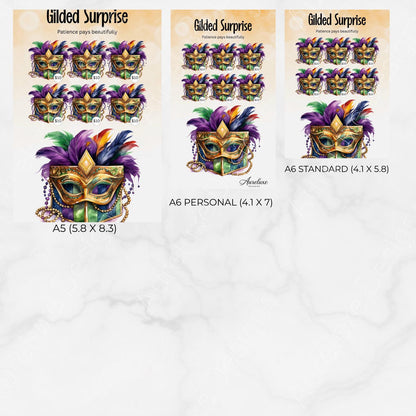 Bayou Luxe Carnival Savings Challenge Cards | A6 Mardi Gras Budget Set | Luxury Cash Stuffing Insert