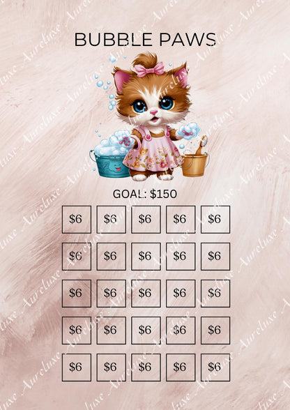 Purffectly Clean Savings Challenge Cards