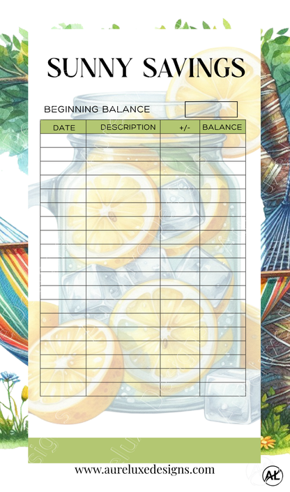 Sunny Savings – Printable Savings Challenge