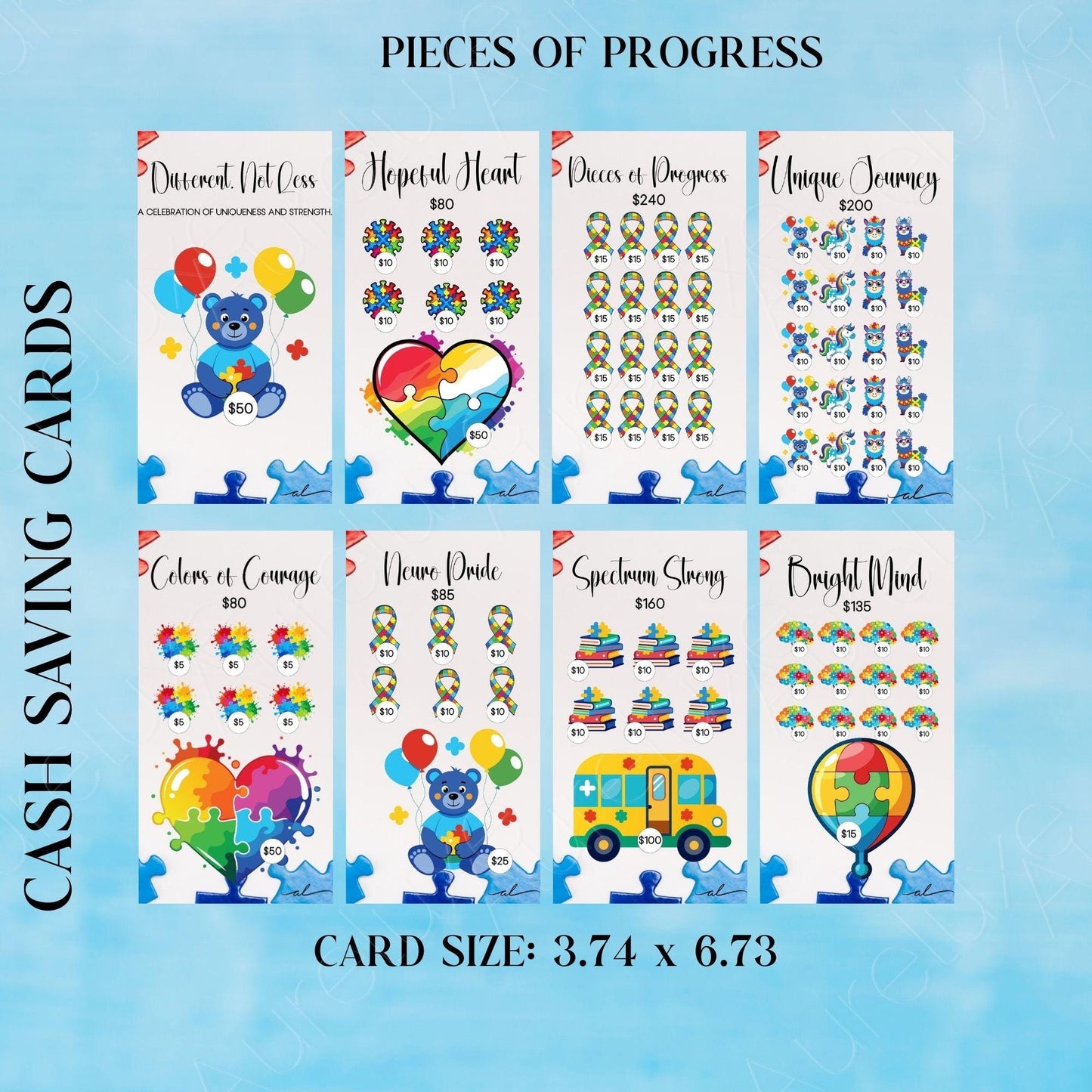 Autism Awareness Savings Challenge Bundle 8-Piece Collection