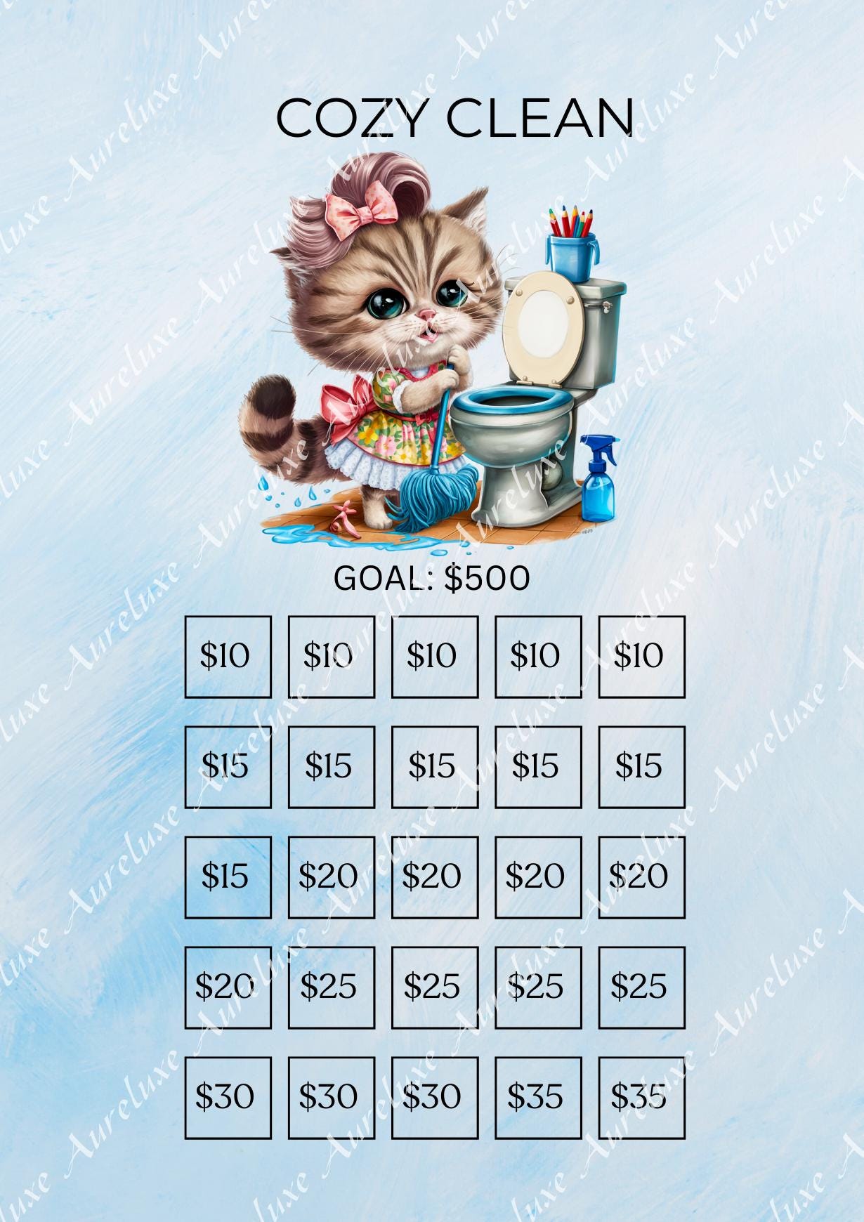 Purffectly Clean Savings Challenge Cards