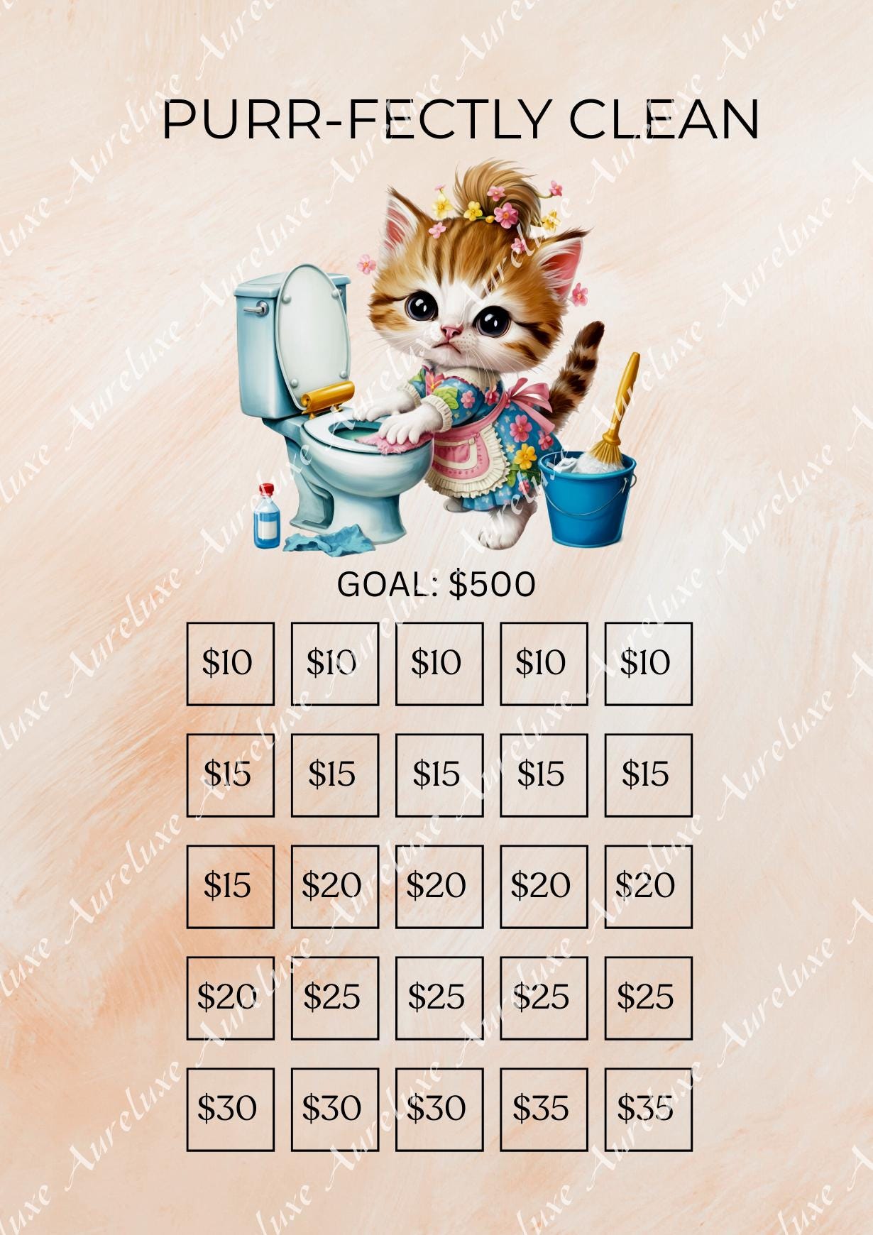 Purffectly Clean Savings Challenge Cards