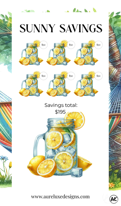 Sunny Savings – Printable Savings Challenge