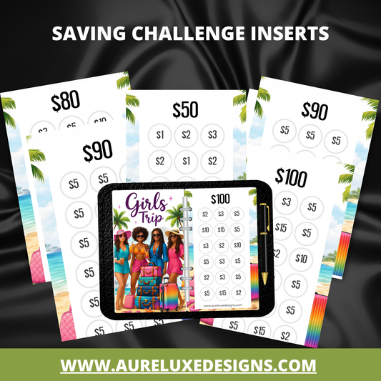 Girls Trip Savings Challenge Inserts