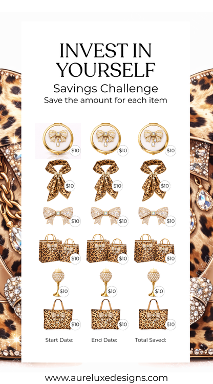 Invest In Yourself Leopard Glam Savings Challenge Set