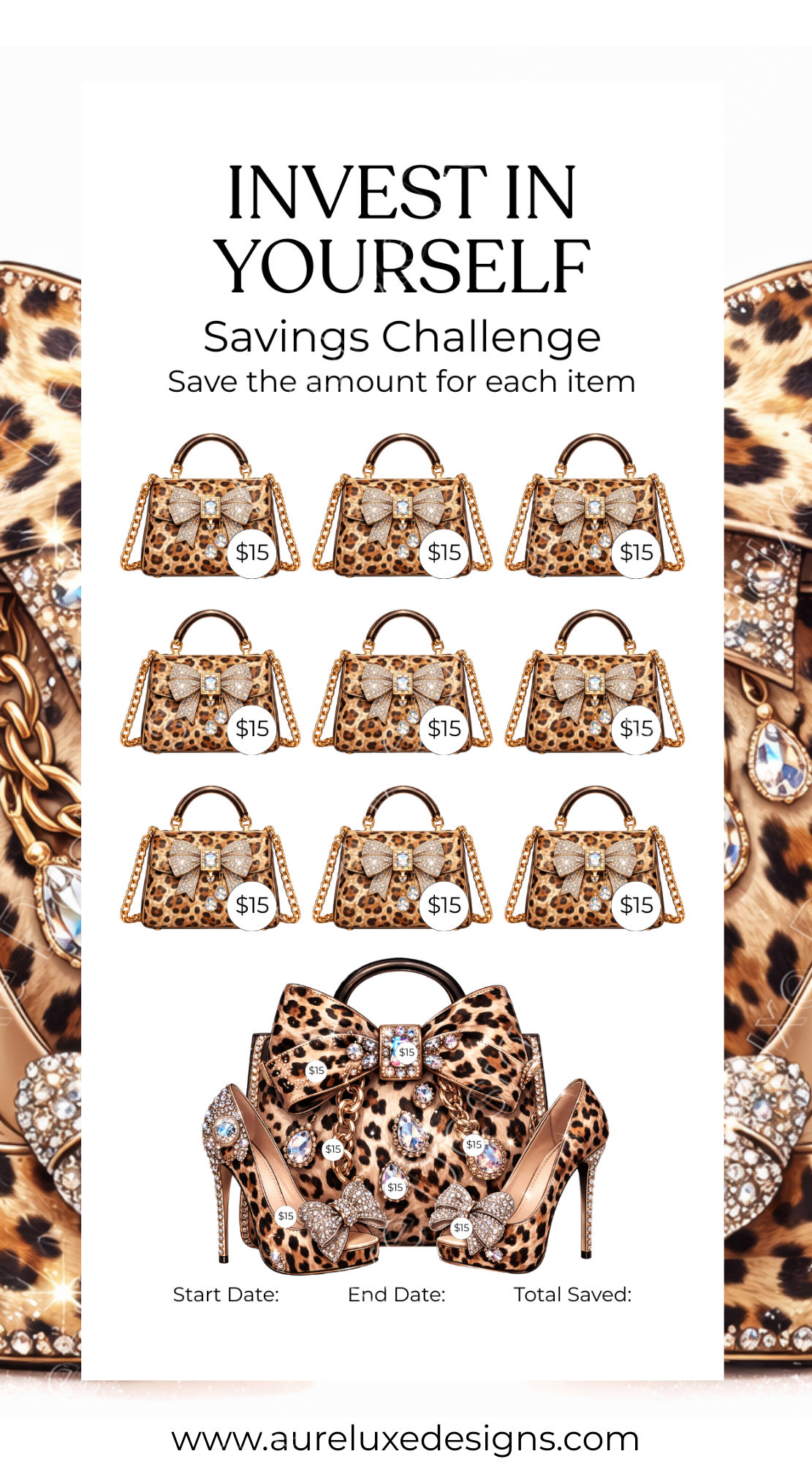 Invest In Yourself Leopard Glam Savings Challenge Set