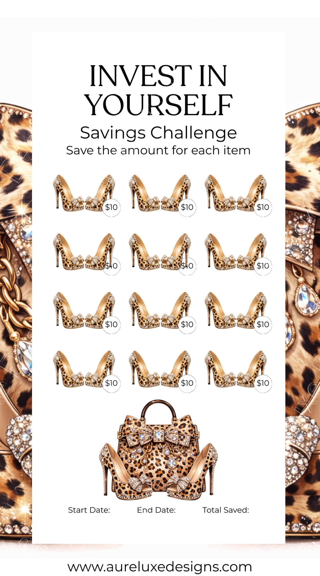 Invest In Yourself Leopard Glam Savings Challenge Set