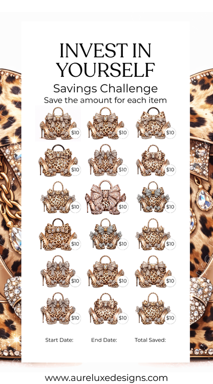 Invest In Yourself Leopard Glam Savings Challenge Set