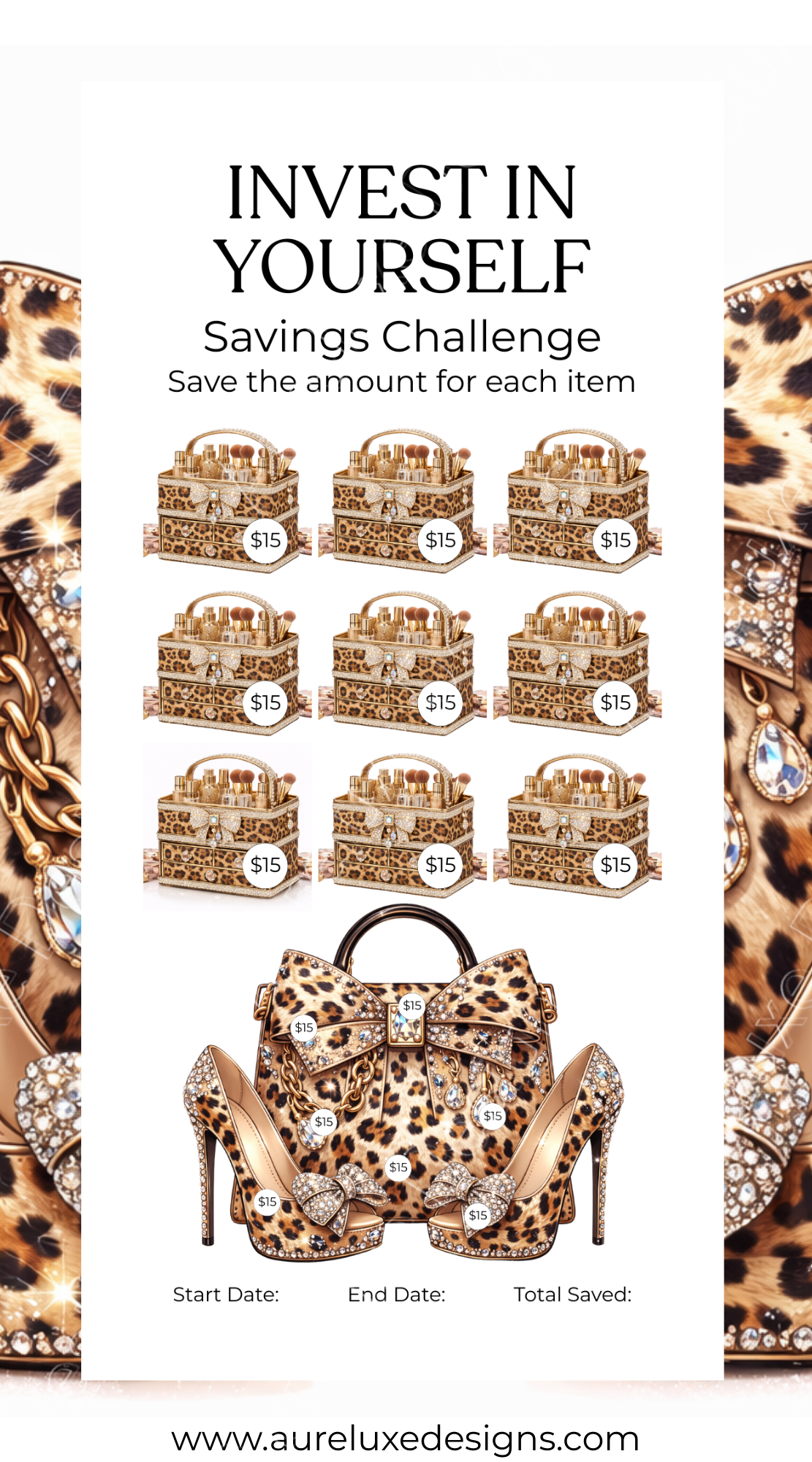 Invest In Yourself Leopard Glam Savings Challenge Set