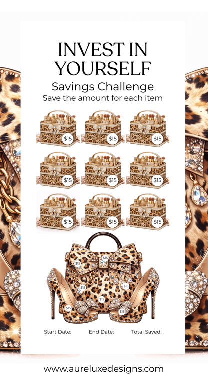 Invest In Yourself Leopard Glam Savings Challenge Set
