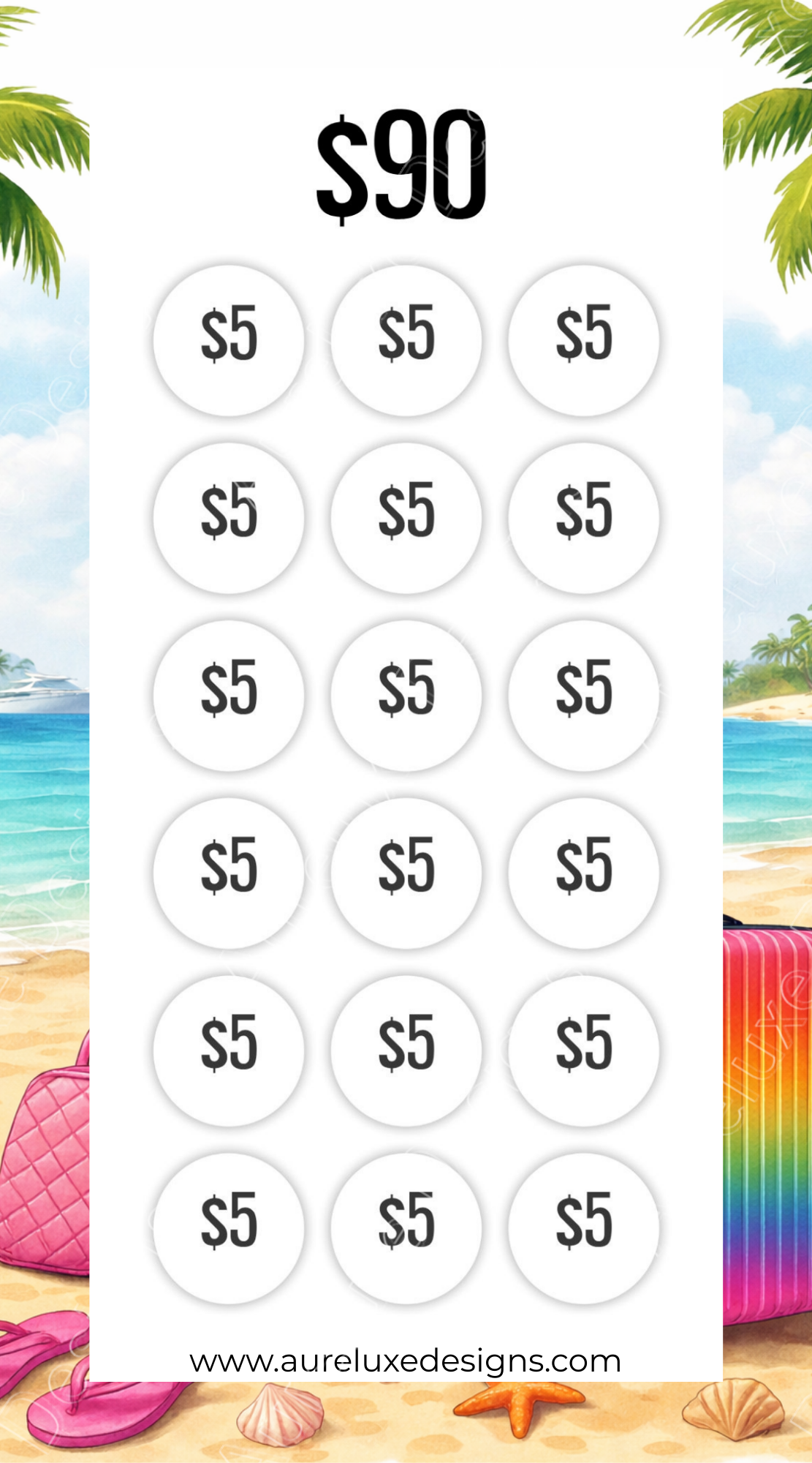 Girls Trip Savings Challenge Inserts