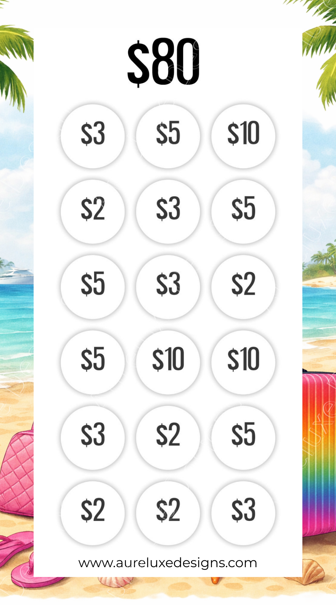 Girls Trip Savings Challenge Inserts