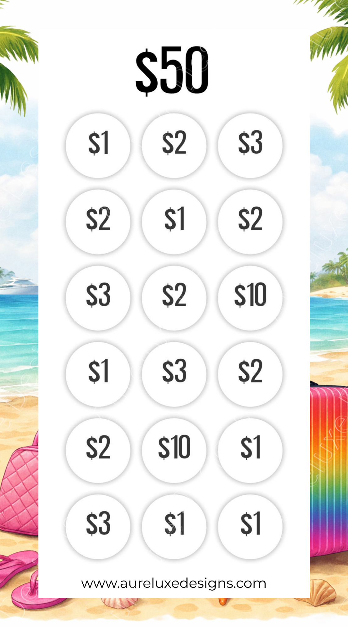 Girls Trip Savings Challenge Inserts