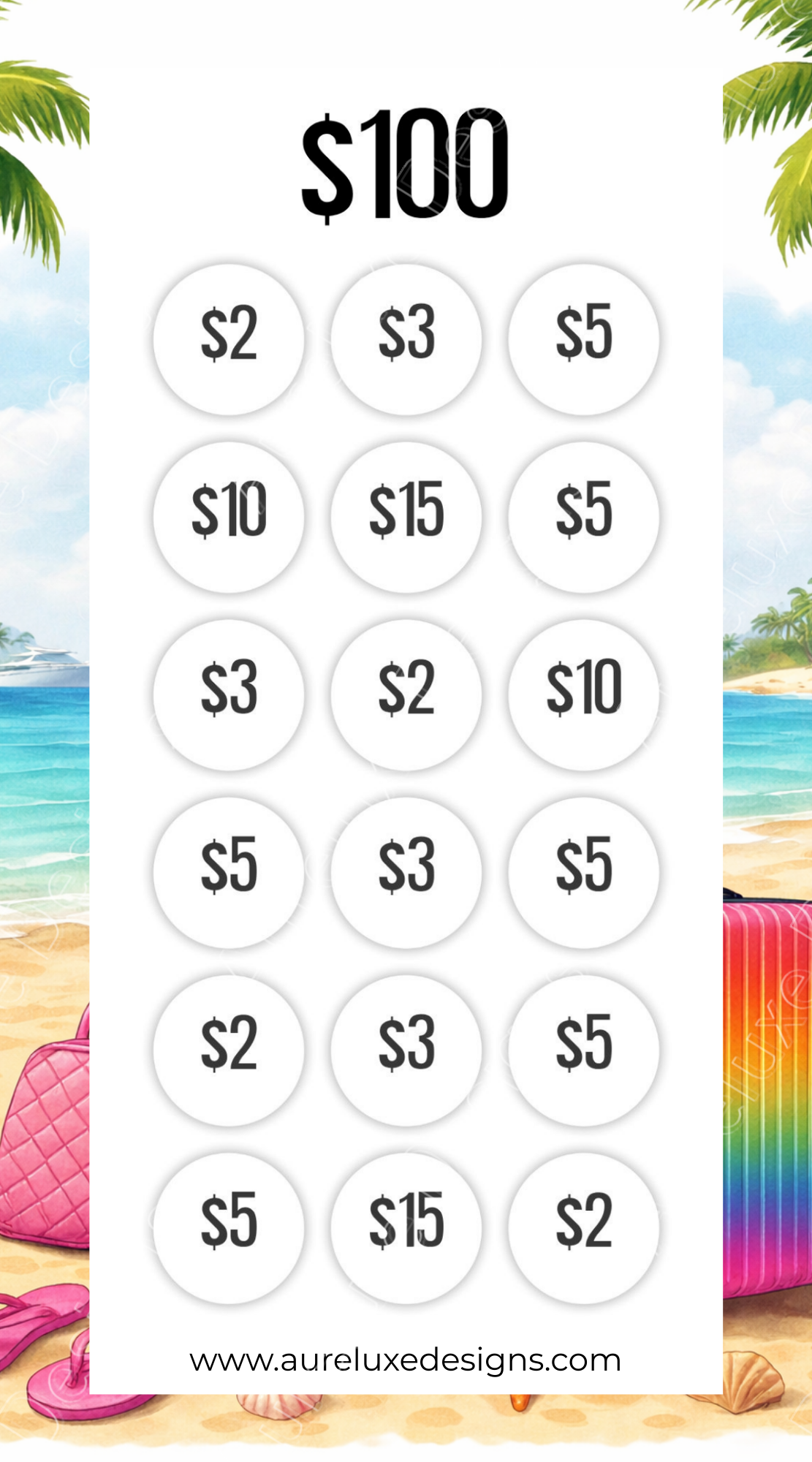 Girls Trip Savings Challenge Inserts