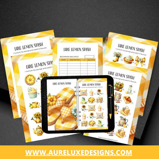 Luxe Lemon Stash Challenge 8-Piece Savings Challenge Set