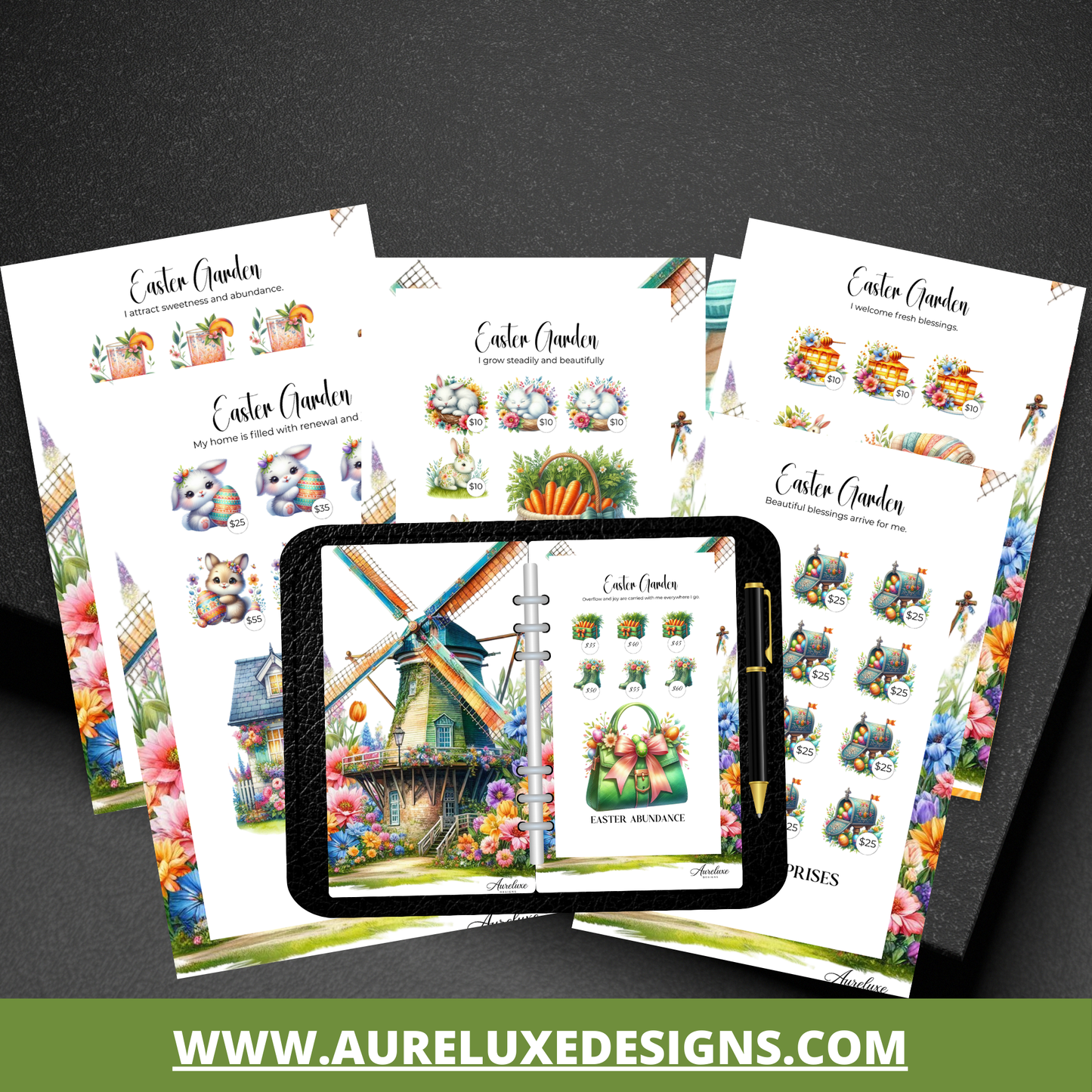 Spring Cash Stuffing Binder Cards | 12-Piece Set