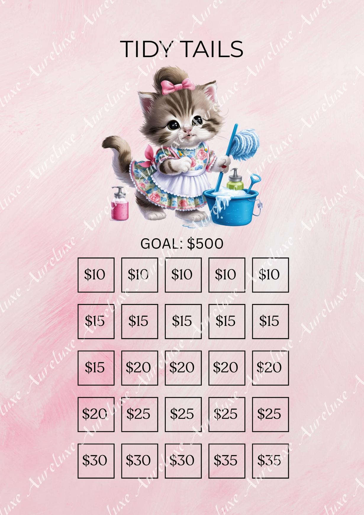 Purffectly Clean Savings Challenge Cards