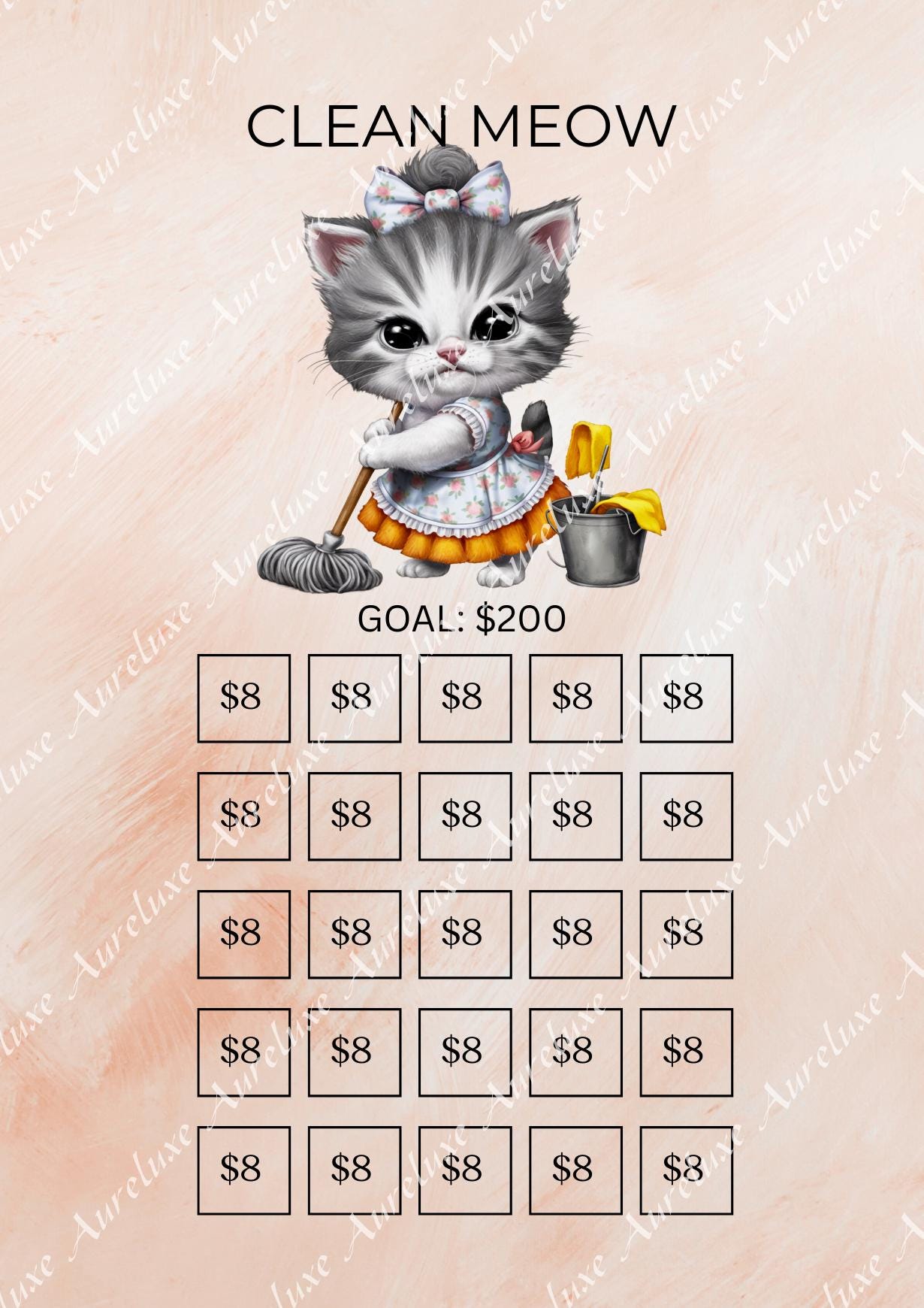 Purffectly Clean Savings Challenge Cards