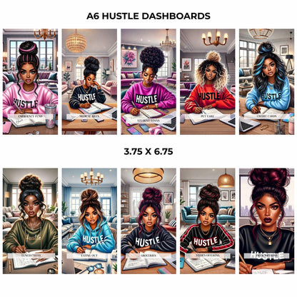 A5/A6 Hustle Binder Dashboard Set 34-Piece Laminated Savings Challenge Insert Collection