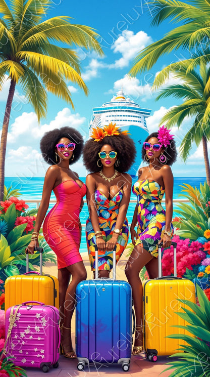 Girls Trip Savings Challenge: Tropical Vacation Budget Planner Inserts