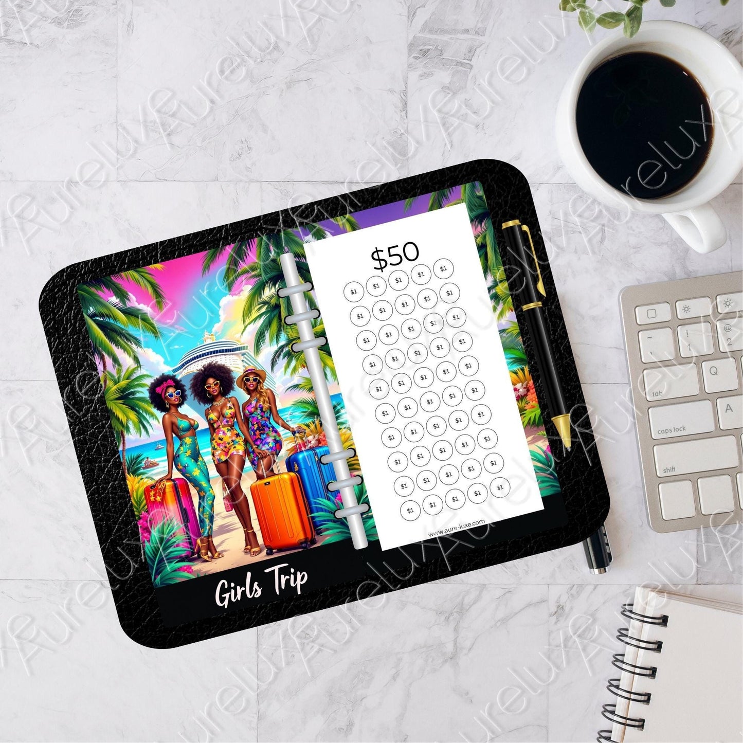 Girls Trip Savings Challenge: Tropical Vacation Budget Planner Inserts